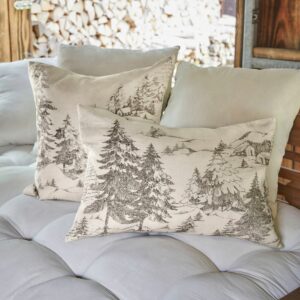 Lot de deux housses de coussin Fabrielle à motif de paysage