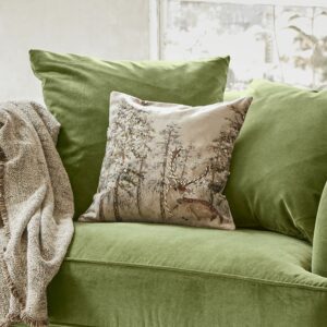 Housse de coussin LOBERON Valoisin en coton avec motif imprimé et broderies