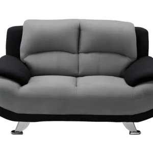 Canapé MUSKO deux places bicolore gris et noir en microfibre