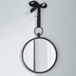 Miroir Franton LOBERON avec cadre en fer et suspension en satin
