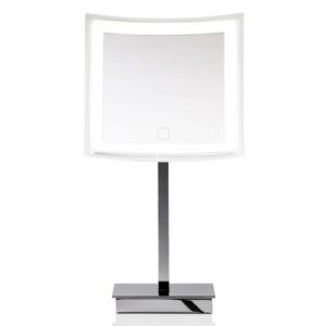 Miroir Decor Walther BS 83 Touch carré avec éclairage LED et pied chromé