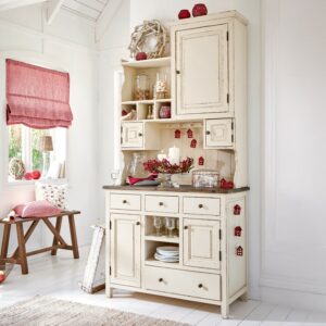 Buffet LOBERON Peteersham en bois peint avec plateau en orme foncé