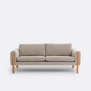 Canapé Vino La Redoute Intérieurs droit en tissu chiné beige avec pieds en chêne