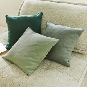 Lot de trois housses de coussins Alienor en coton avec zip discret