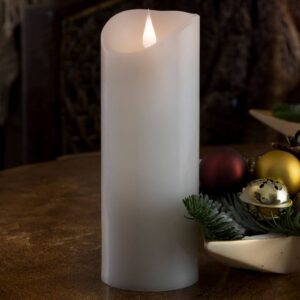 Bougie LED Konstsmide Christmas blanche en cire avec flamme 3D