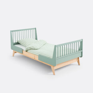 Lit enfant Willox vert évolutif avec banc intégré au style vintage
