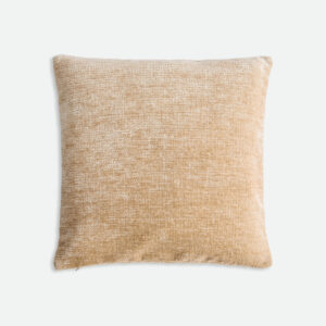 Housse de coussin BOCHA beige en velours texturé avec fermeture zippée