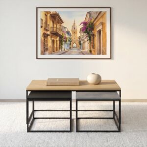 Table basse Trio Opal en finition chêne clair avec tables assorties