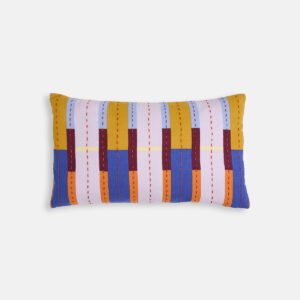 Housse de coussin Blikka rectangulaire en gaze de coton à motifs géométriques