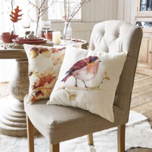 Housses de coussins Lovece en coton, avec deux imprimés aquarelle différents