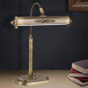 Lampe de bureau Picture en laiton vieilli avec réflecteur tubulaire orientable