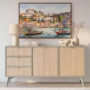 Buffet Equateur Casanova Paris vert, dimensions annoncées de 158 x 38 x 80 cm
