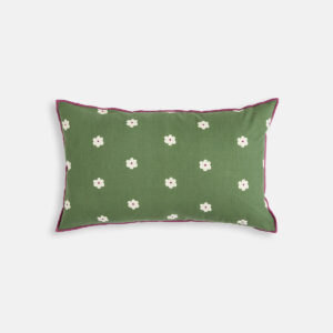 Housse de coussin Leiho rectangulaire en coton imprimé de fleurs des deux côtés