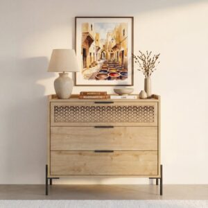 Commode Casanova Paris Stera en finition chêne clair, vue de face