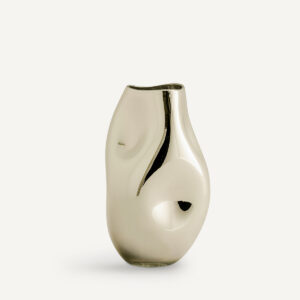 Vase Cozi AM.PM en verre métallisé soufflé, silhouette organique et brillante