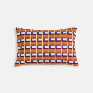Housse de coussin Willis en coton, rectangulaire, à carreaux brodés et imprimés