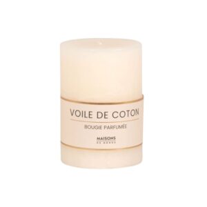 Bougie parfumée Maisons du Monde blanche au parfum Voile de Coton, format 330 g
