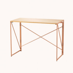 Bureau pliant Andra Sklum en MDF, métal et bois naturel, rose clair