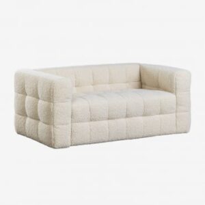 Canapé Harriet Sklum deux places habillé de peau de mouton beige crème