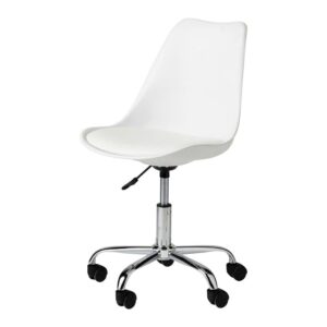 Chaise de bureau BRISTOL blanche à roulettes avec hauteur réglable