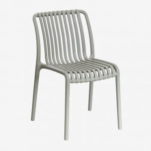 Chaise Wendell Sklum vert kaki empilable en polypropylène à lattes verticales