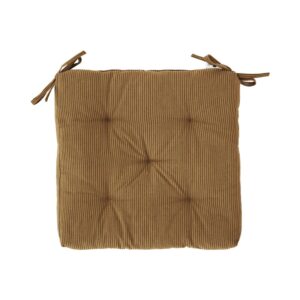 Coussin de chaise Madam Stoltz Faza carré à rayures orange et noires en coton