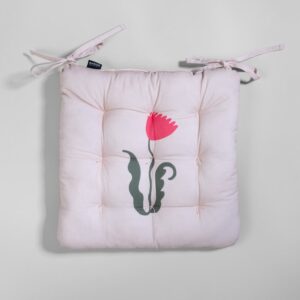 Coussins de chaise April en coton, motifs floral et vichy réversibles