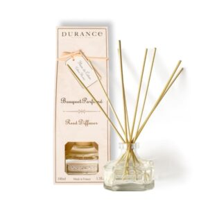 Diffuseur fleur de coton Durance avec flacon transparent et bâtonnets