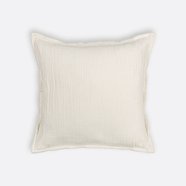 Housse de coussin Kumla en gaze de coton gaufrée, coloris marron