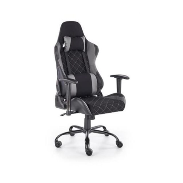 Fauteuil de bureau MSO noir avec structure en acier et revêtement mixte