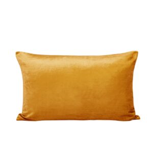 Housse de coussin Madura miel et taupe, deux faces unies d’aspect velours