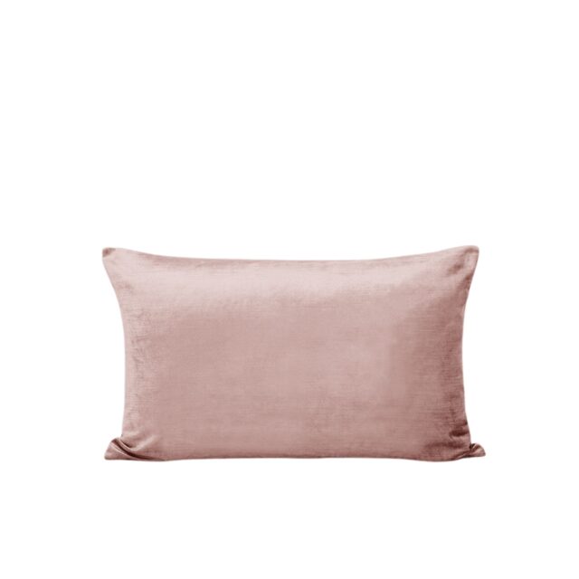 Housse de coussin Madura bicolore rose poudré et taupe, format rectangulaire