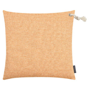 Housse de coussin Magma orange chiné avec corde en coton dans un coin