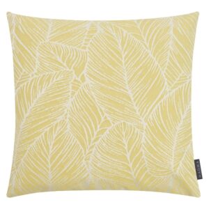 Housse coussin Magma Madeira moutarde à motif végétal recto-verso
