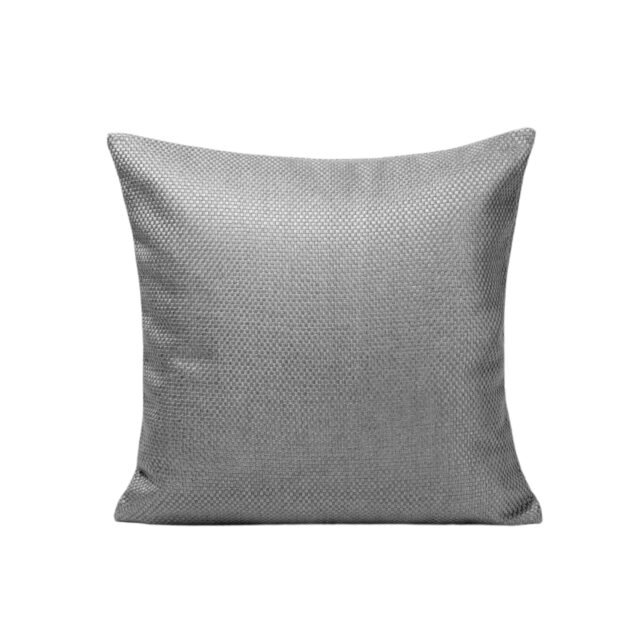 Housse de coussin Madura grise, carrée, avec tissage toile uni