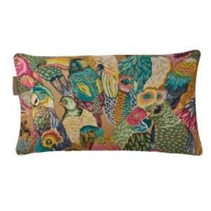 Housse de coussin Madura en tapisserie multicolore ornée de perroquets