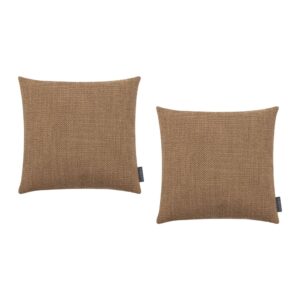 Housses de coussin Magma Austin caramel en jacquard polyester texturé