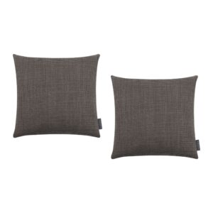 Housses de coussin Magma Austin taupe en jacquard, lot de deux, format carré
