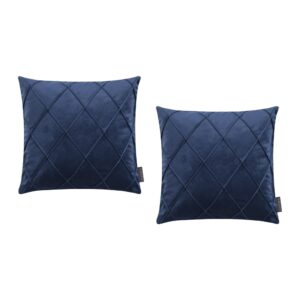 Housses de coussin Magma Nobless en velours bleu avec plis cousus