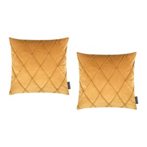 Housses de coussin Magma Nobless en velours jaune à plis cousus