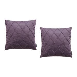 Housses de coussin Magma violettes en velours à plis cousus
