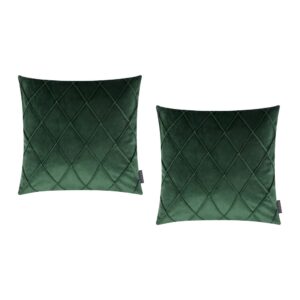 Housses de coussin Magma Nobless vertes en velours avec plis cousus