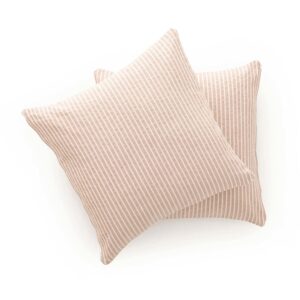 Housses de coussin Gamusi roses à rayures, lot de deux en jacquard