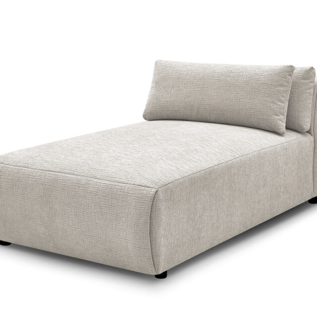 Méridienne Bobochic JANA beige, une place, avec têtière et tissu texturé