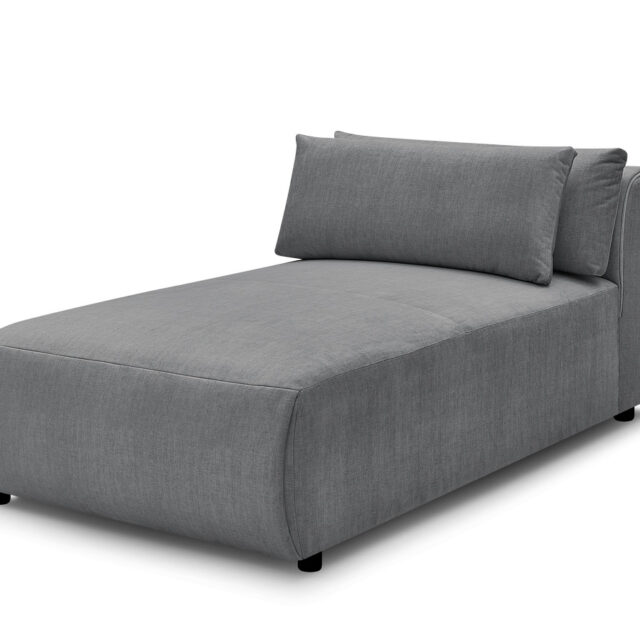 Méridienne BOBOCHIC JANA en velours gris foncé avec têtière