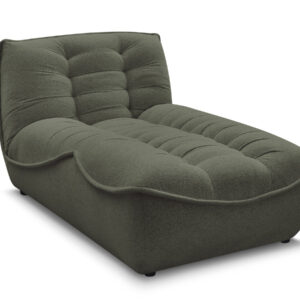 Méridienne Bobochic Serena en tissu chiné vert pour canapé modulable