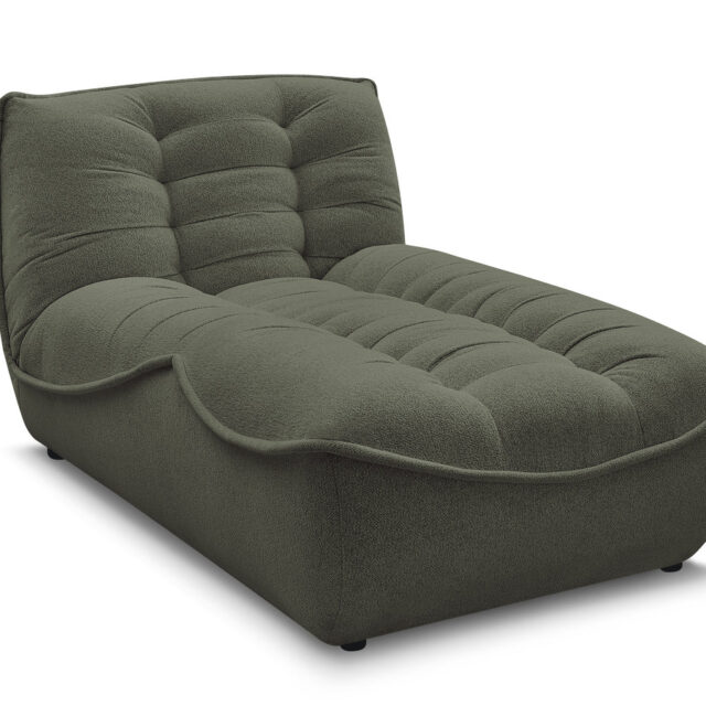 Méridienne Bobochic Serena en tissu chiné vert pour canapé modulable