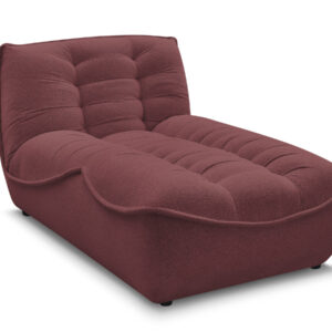 Méridienne BOBOCHIC SERENA rouge chiné avec assise profonde et pieds courts