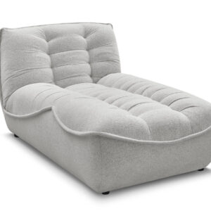 Méridienne Bobochic Serena en tissu chiné gris clair pour canapé modulable