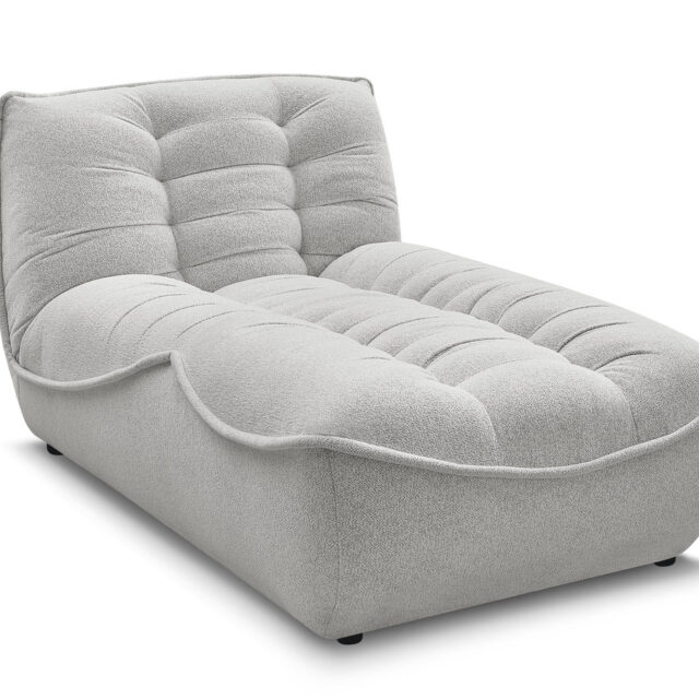 Méridienne Bobochic Serena en tissu chiné gris clair pour canapé modulable